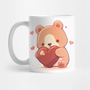 Cute bear in love holding a heart Mug